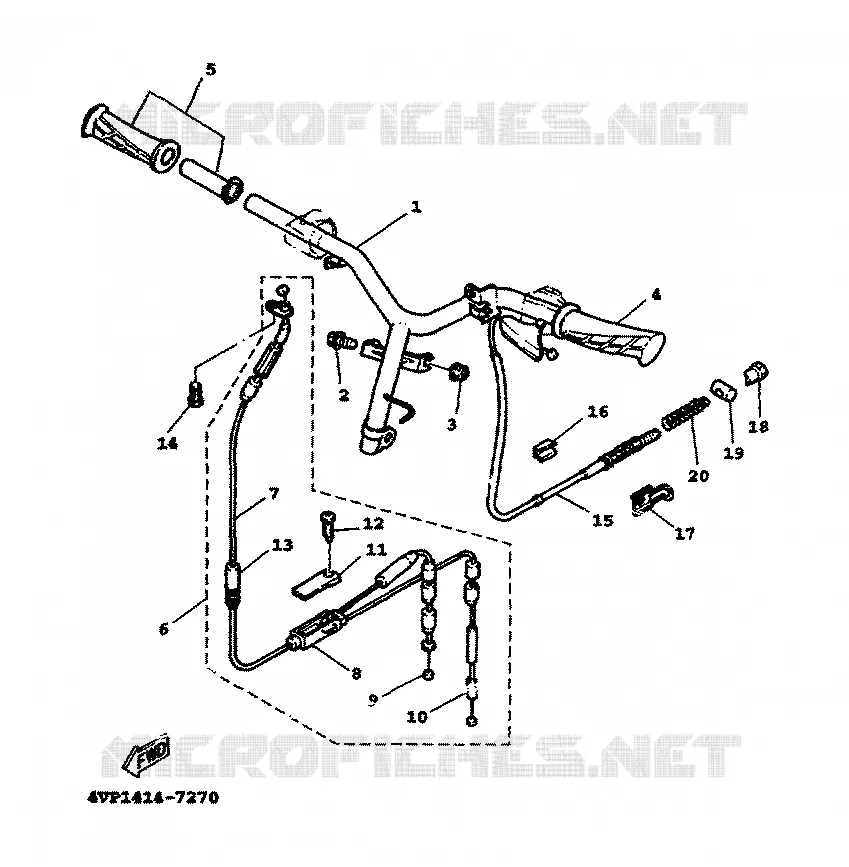HANDLEBAR & CABLES Yamaha SCOOTER 100 2000 BOOSTER  YW100T
