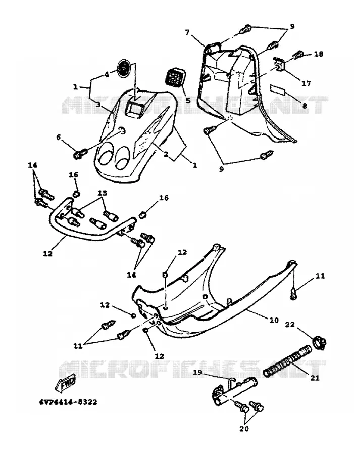 LEG SHIELD Yamaha SCOOTER 100 2000 BOOSTER  YW100T