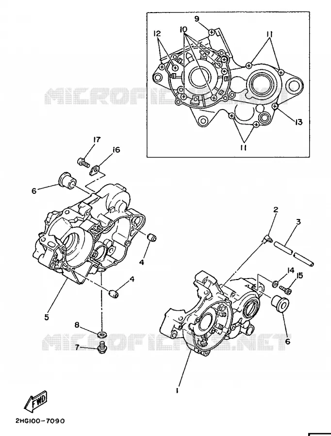 CRANKCASE Yamaha MOTO 125 1987 YZ  YZ125