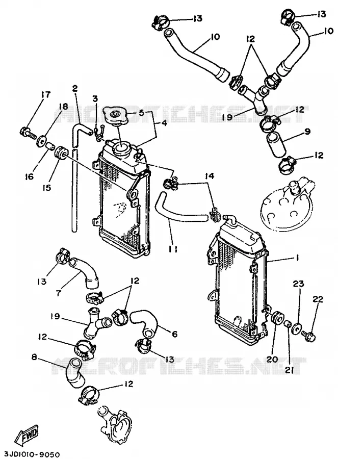 RADIATOR / HOSES Yamaha MOTO 125 1989 YZ  YZ125