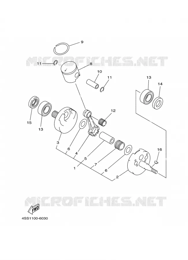 CRANKSHAFT / PISTON Yamaha MOTO 125 2000 YZ  YZ125