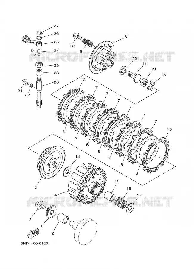 STARTER CLUTCH Yamaha MOTO 125 2000 YZ  YZ125