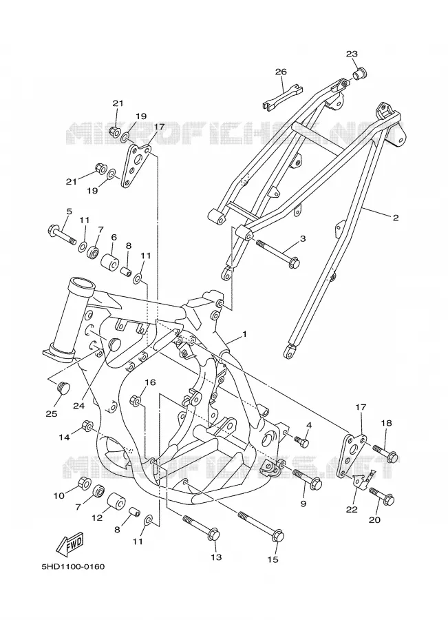 FRAME Yamaha MOTO 125 2000 YZ  YZ125
