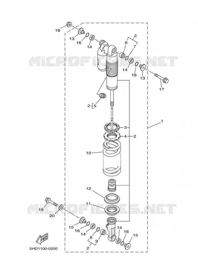 REAR SHOCK ABSORBER Yamaha MOTO 125 2000 YZ  YZ125