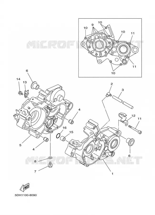 CRANKCASE Yamaha MOTO 125 2000 YZ  YZ125