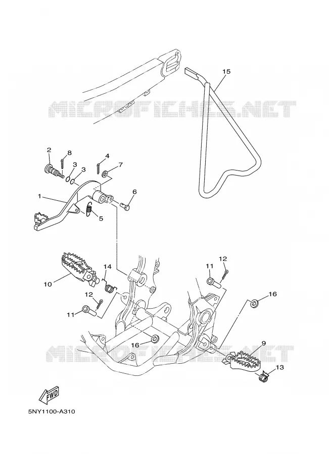 STAND / FOOTREST Yamaha MOTO 125 2003 YZ  YZ125