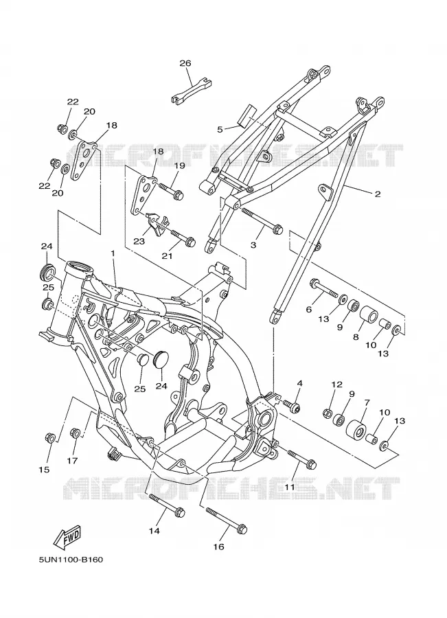 FRAME Yamaha MOTO 125 2003 YZ  YZ125
