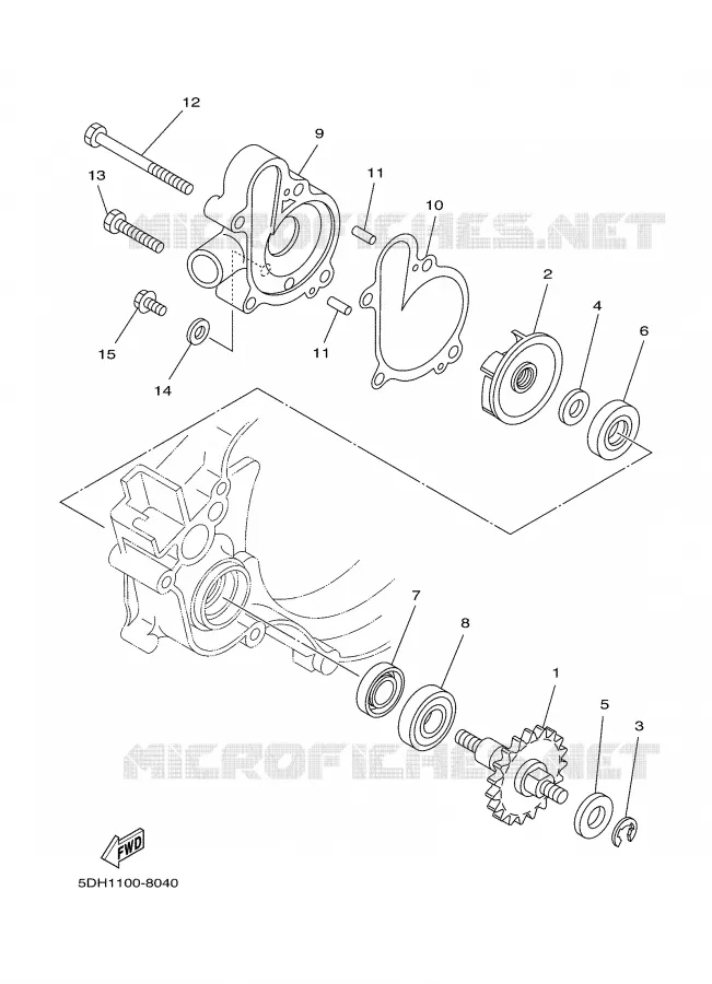 WATERPUMP / HOSES Yamaha MOTO 125 2004 YZ  YZ125