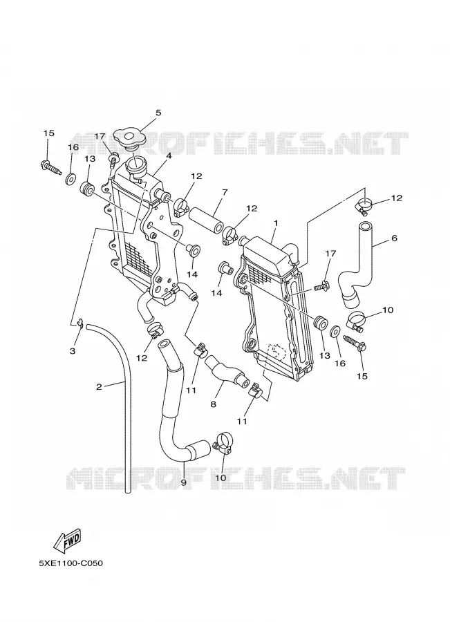 RADIATOR / HOSES Yamaha MOTO 125 2004 YZ  YZ125