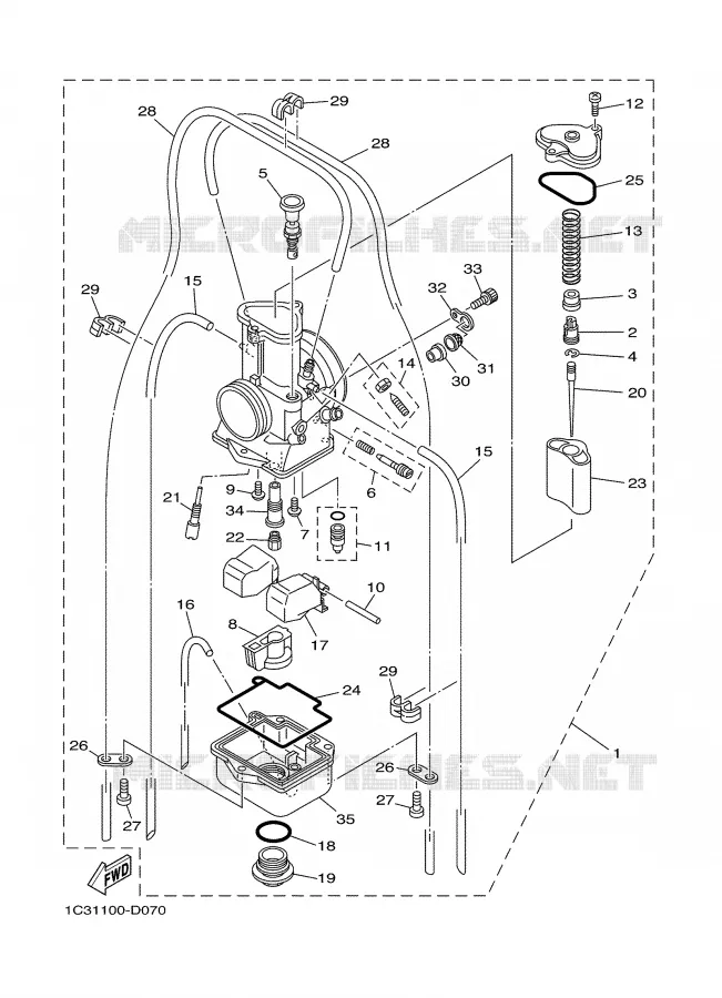 CARBURETOR Yamaha MOTO 125 2005 YZ  YZ125
