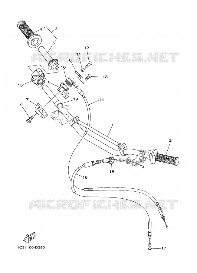 HANDLEBAR & CABLES Yamaha MOTO 125 2005 YZ  YZ125