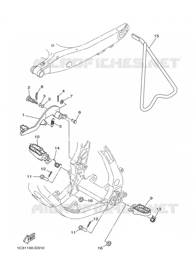 STAND / FOOTREST Yamaha MOTO 125 2005 YZ  YZ125