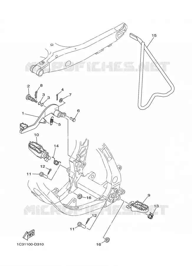 STAND / FOOTREST Yamaha MOTO 125 2005 YZ  YZ125