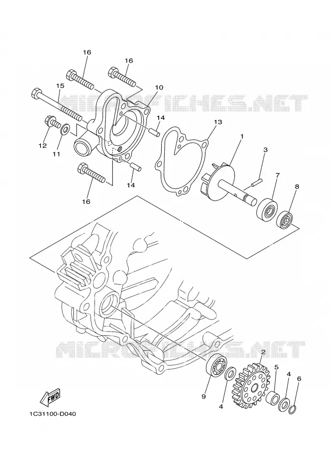 WATERPUMP / HOSES Yamaha MOTO 125 2005 YZ  YZ125
