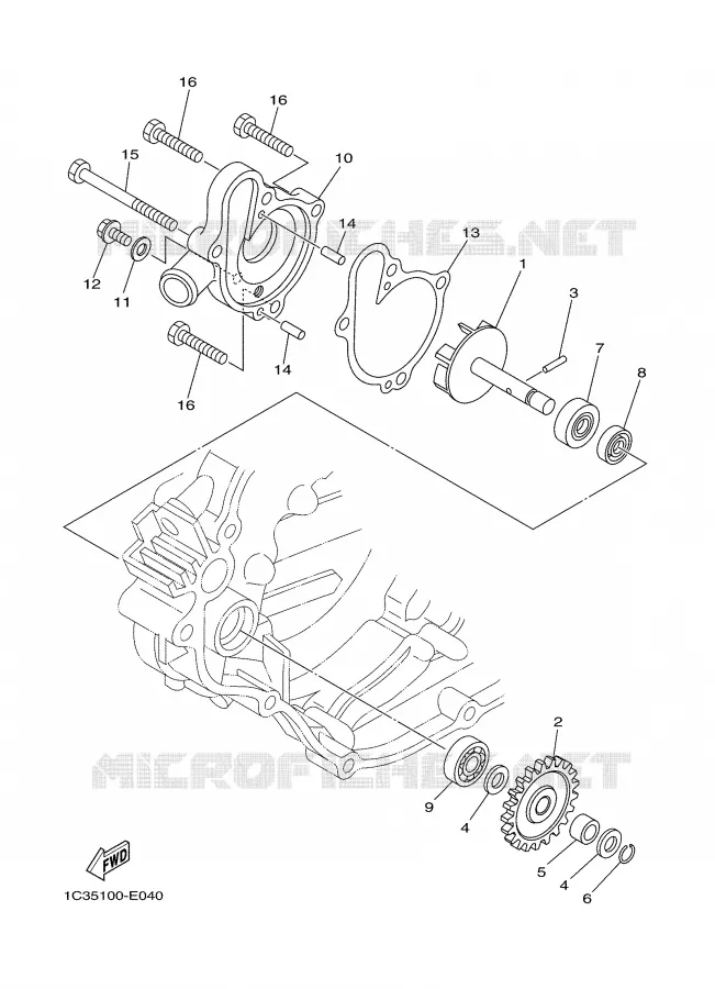 WATERPUMP / HOSES Yamaha MOTO 125 2006 YZ  YZ125