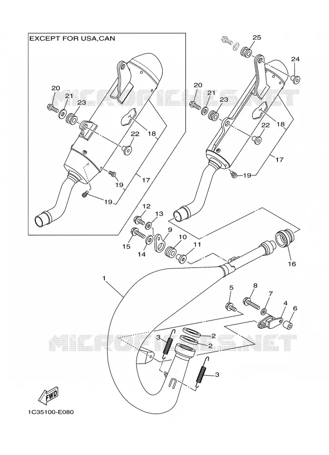 EXHAUST Yamaha MOTO 125 2006 YZ  YZ125