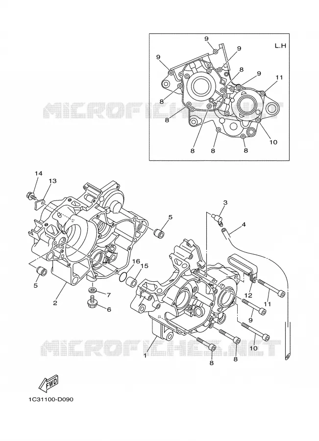 CRANKCASE Yamaha MOTO 125 2006 YZ  YZ125