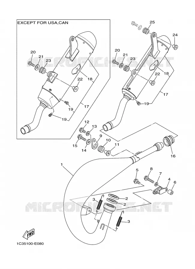 EXHAUST Yamaha MOTO 125 2006 YZ  YZ125