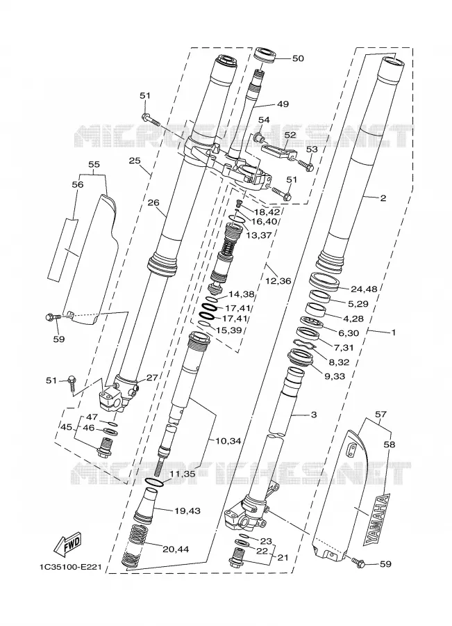 FRONT FORK Yamaha MOTO 125 2007 YZ  YZ125