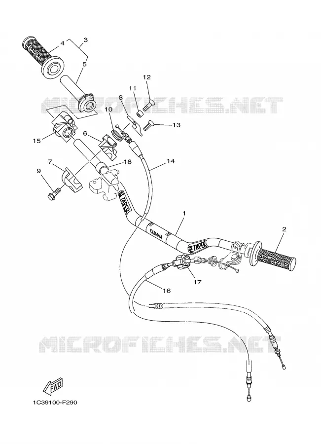 HANDLEBAR & CABLES Yamaha MOTO 125 2007 YZ  YZ125