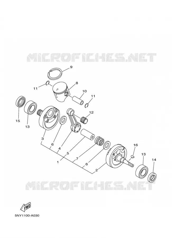 CRANKSHAFT / PISTON Yamaha MOTO 125 2008 YZ  YZ125