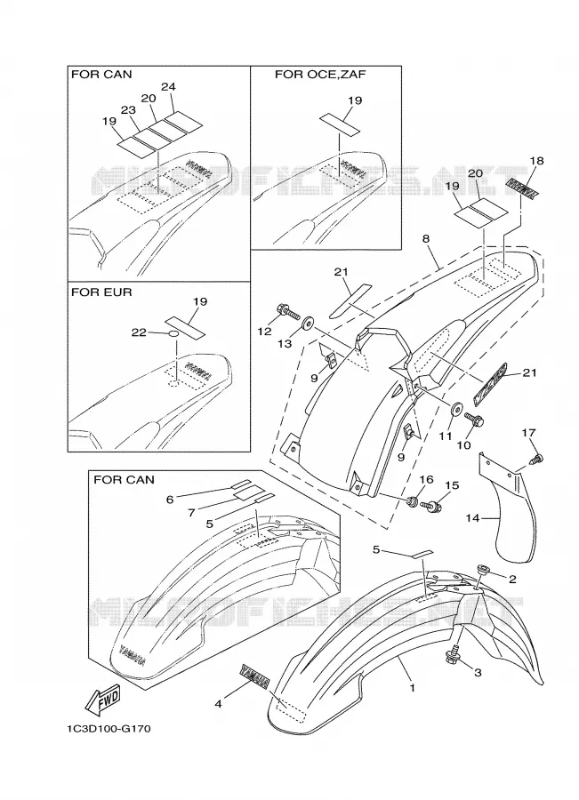 FENDER Yamaha MOTO 125 2008 YZ  YZ125
