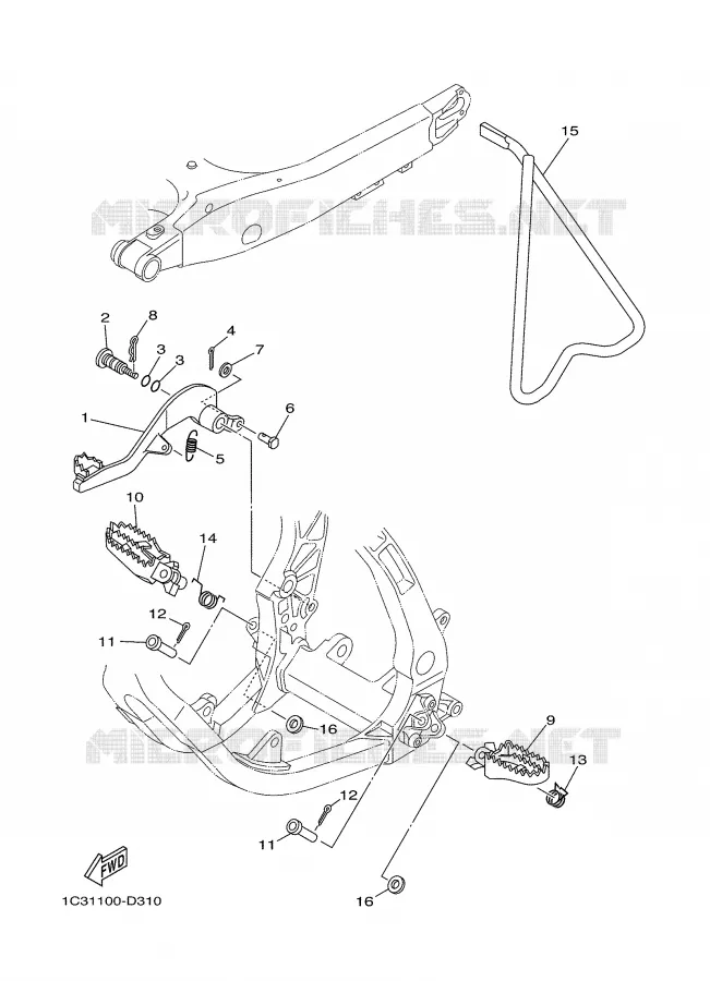 STAND / FOOTREST Yamaha MOTO 125 2008 YZ  YZ125