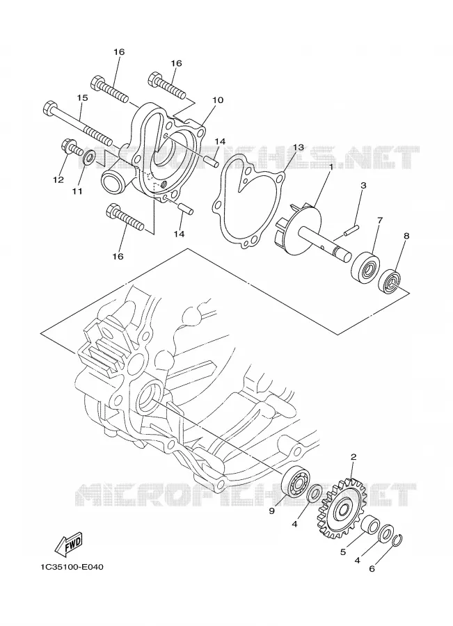 WATERPUMP / HOSES Yamaha MOTO 125 2009 YZ  YZ125