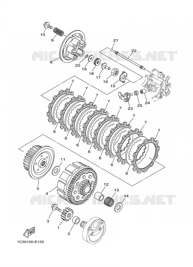 STARTER CLUTCH Yamaha MOTO 125 2009 YZ  YZ125
