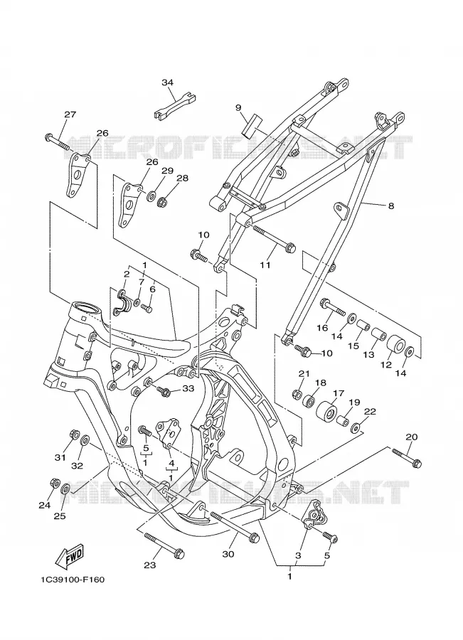 FRAME Yamaha MOTO 125 2009 YZ  YZ125