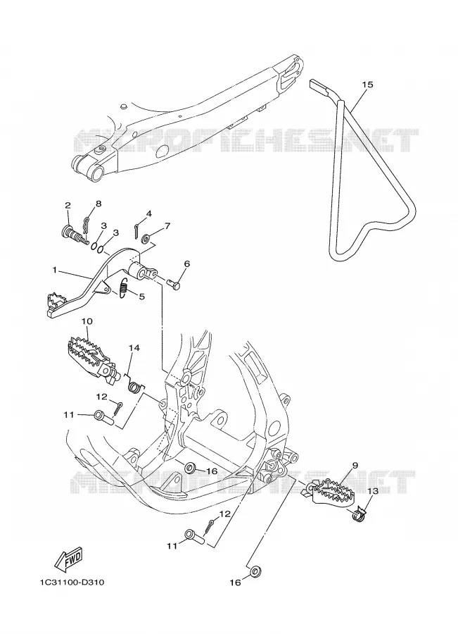 STAND / FOOTREST Yamaha MOTO 125 2009 YZ  YZ125