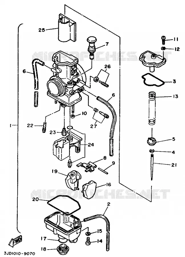 CARBURETOR Yamaha MOTO 125 1992 YZ  YZ125D