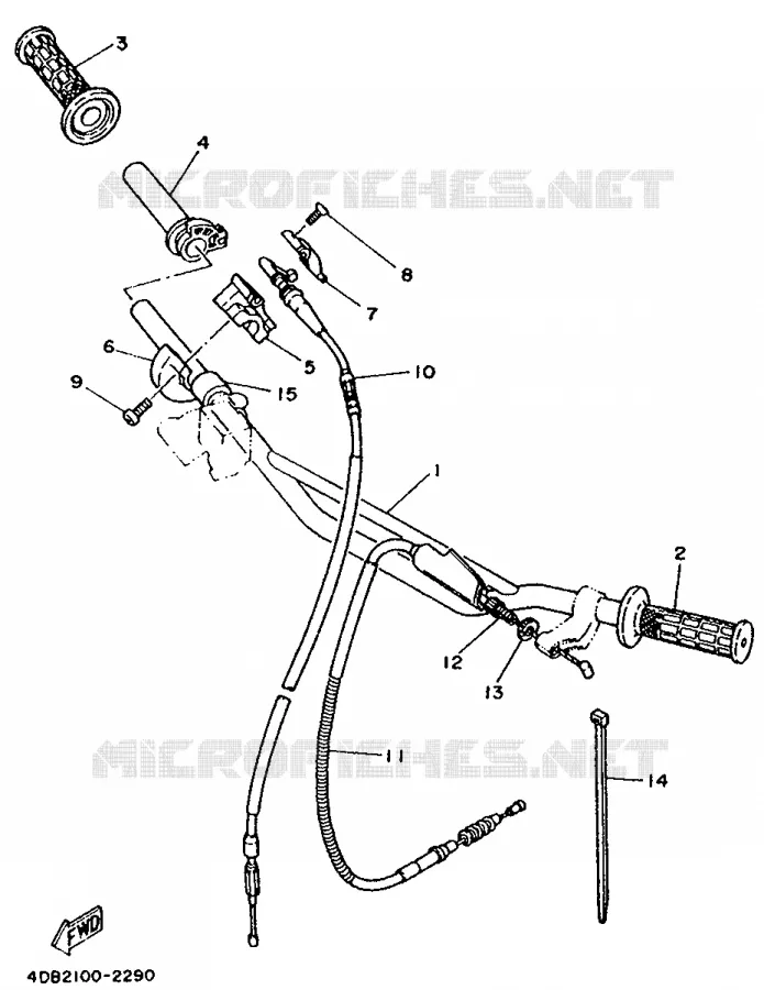 HANDLEBAR & CABLES Yamaha MOTO 125 1992 YZ  YZ125D