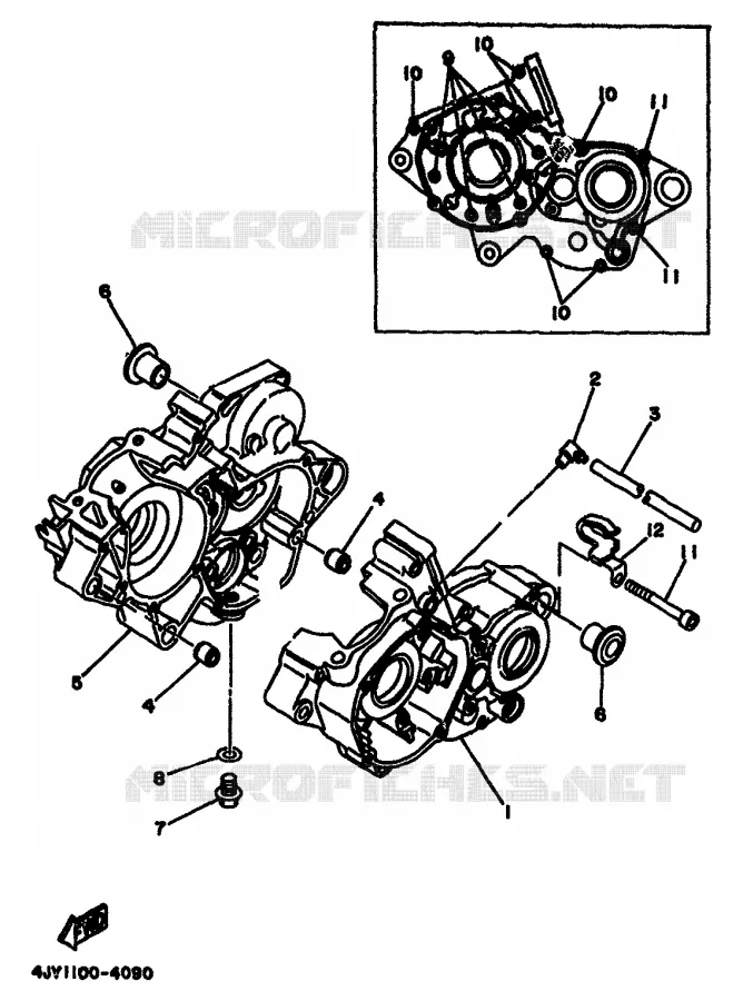 CRANKCASE Yamaha MOTO 125 1994 YZ  YZ125F