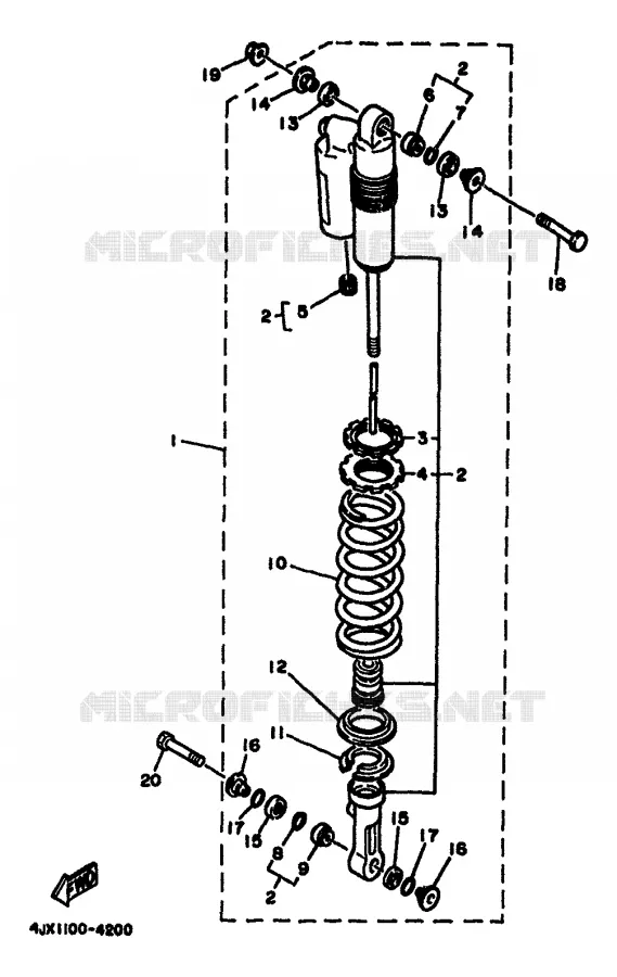 REAR SHOCK ABSORBER Yamaha MOTO 125 1994 YZ  YZ125F