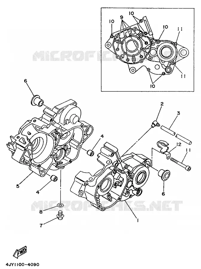 CRANKCASE Yamaha MOTO 125 1995 YZ  YZ125G