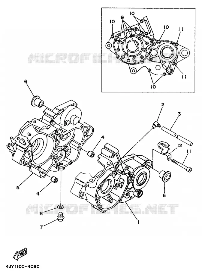 CRANKCASE Yamaha MOTO 125 1995 YZ  YZ125G
