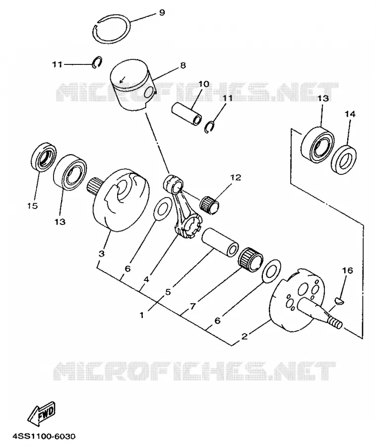 CRANKSHAFT / PISTON Yamaha MOTO 125 1996 YZ  YZ125H