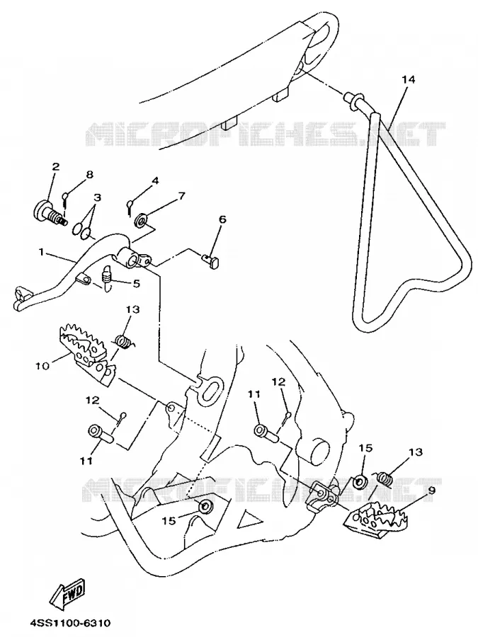 STAND / FOOTREST Yamaha MOTO 125 1996 YZ  YZ125H