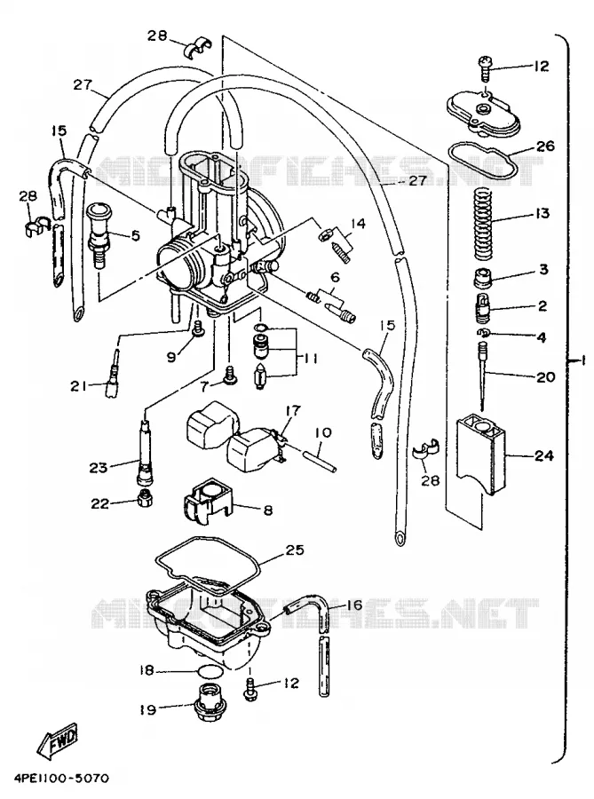 CARBURETOR Yamaha MOTO 125 1996 YZ  YZ125H