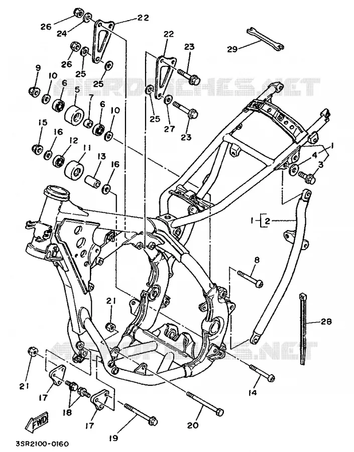 FRAME Yamaha MOTO 125 1990 YZ  YZ125LC