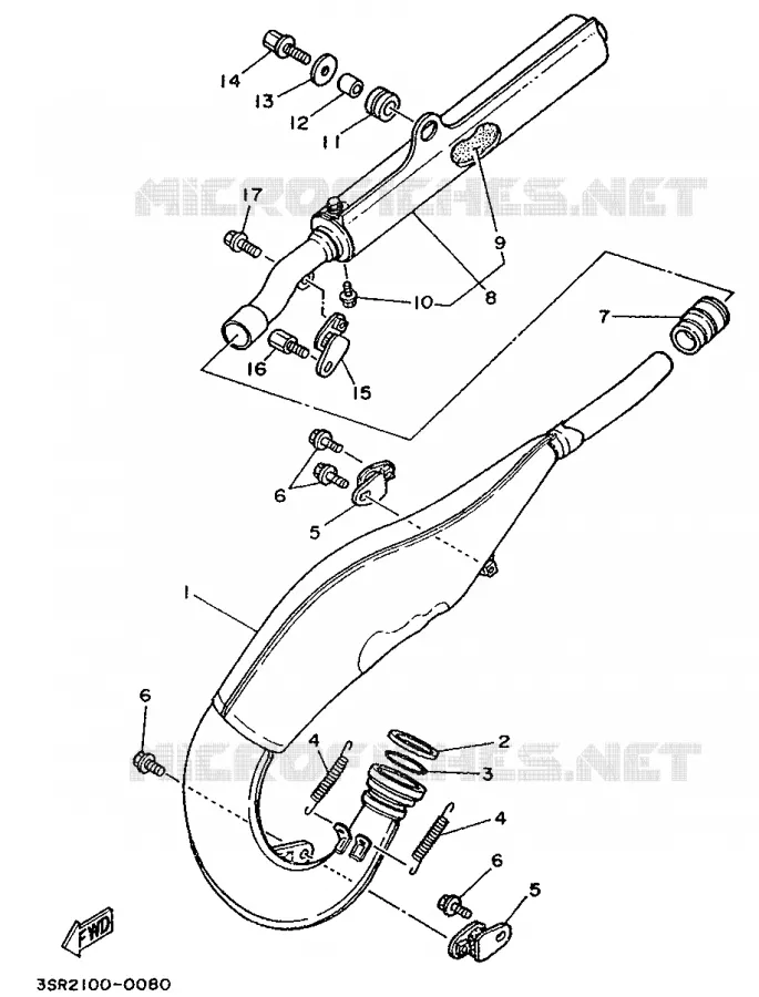 EXHAUST Yamaha MOTO 125 1990 YZ  YZ125LC