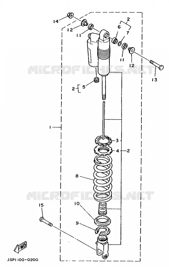 REAR SHOCK ABSORBER Yamaha MOTO 125 1990 YZ  YZ125LC