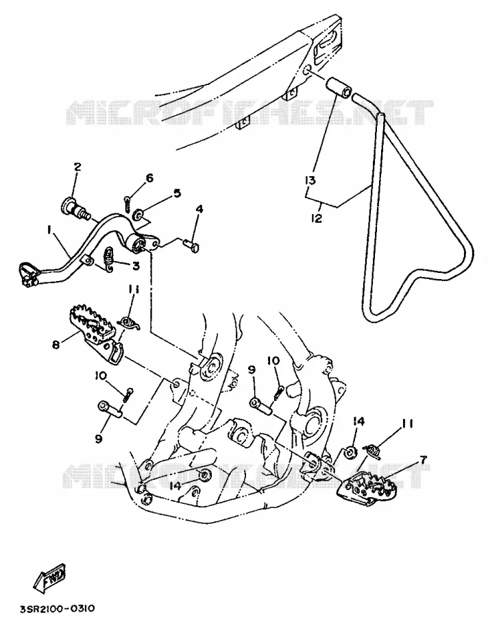 STAND / FOOTREST Yamaha MOTO 125 1990 YZ  YZ125LC