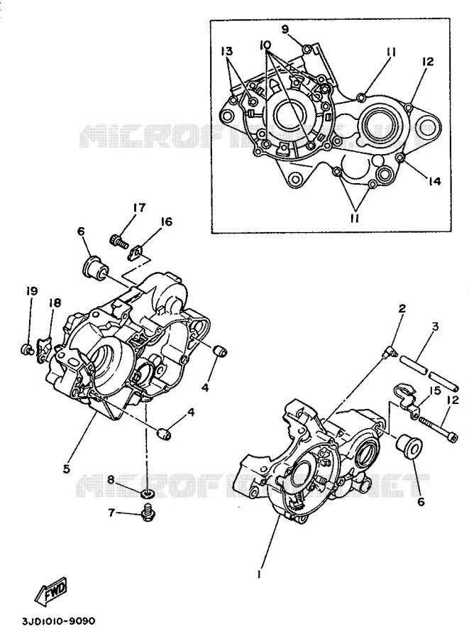 CRANKCASE Yamaha MOTO 125 1992 YZ  YZ125LC