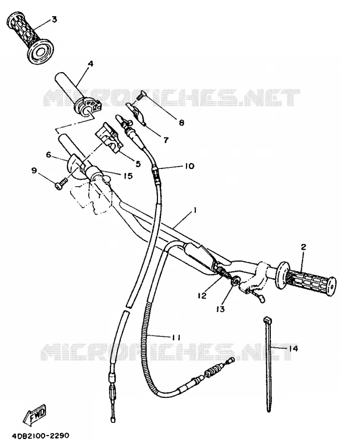 HANDLEBAR & CABLES Yamaha MOTO 125 1992 YZ  YZ125LC