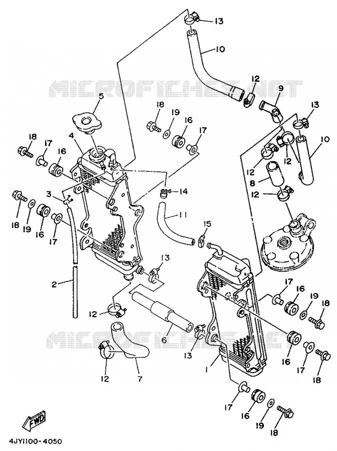 RADIATOR / HOSES Yamaha MOTO 125 1994 YZ  YZ125LC
