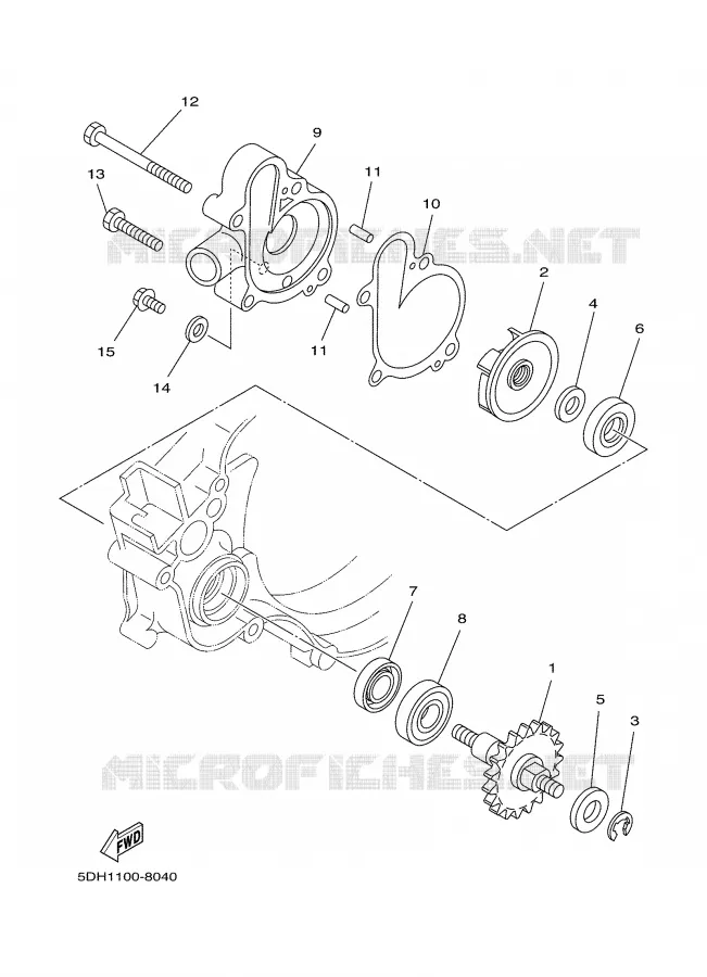 WATERPUMP / HOSES Yamaha MOTO 125 2002 YZ  YZ125P