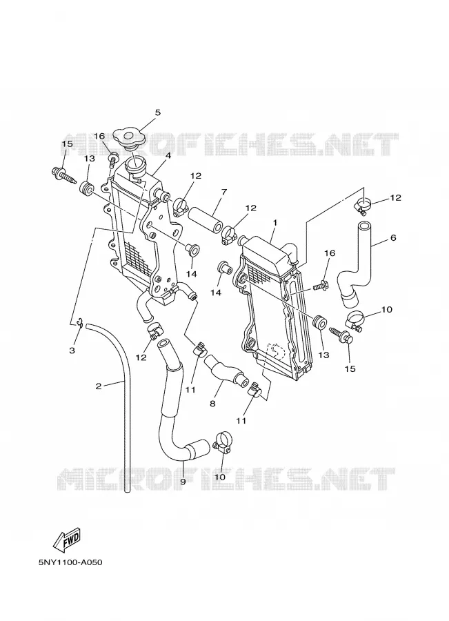 RADIATOR / HOSES Yamaha MOTO 125 2002 YZ  YZ125P