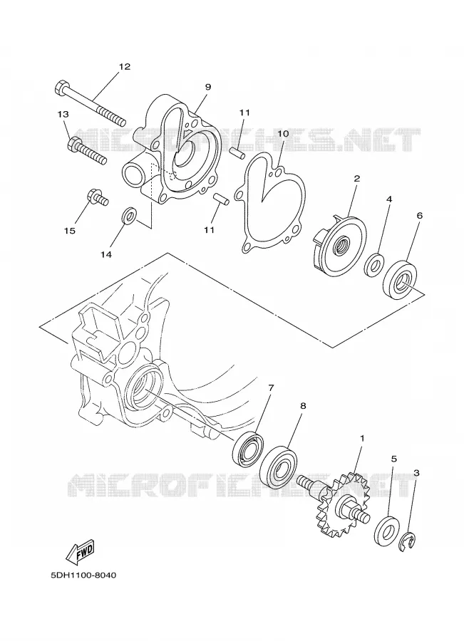 WATERPUMP / HOSES Yamaha MOTO 125 2004 YZ  YZ125S
